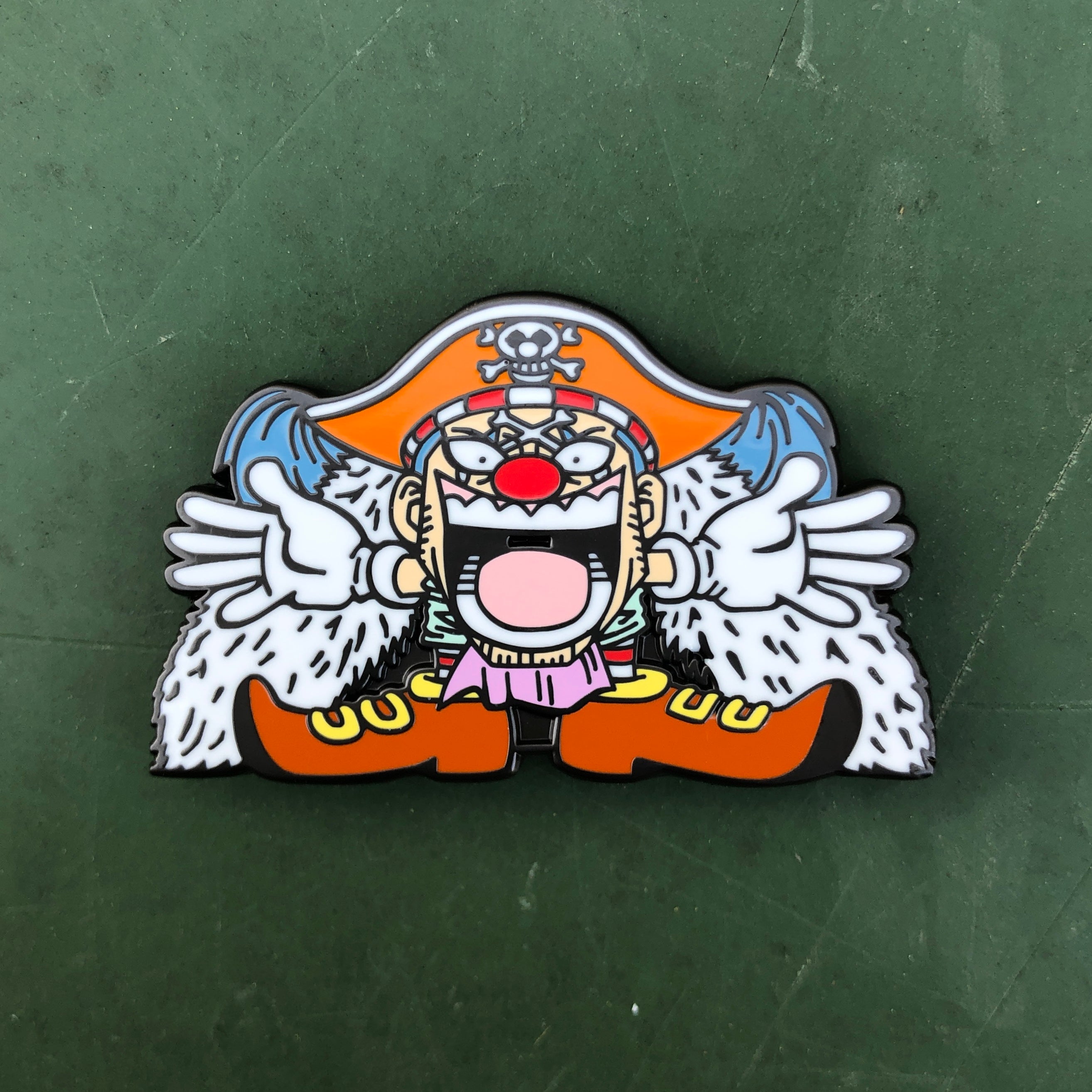 OPFunnyPins One Piece Pin Fu Strawhat Buggy The Clown Inspired Enamel