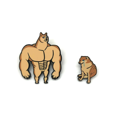 Swole Doge vs Cheems 2-Pin Set