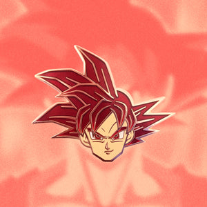 Goku SS God Enamel Pin