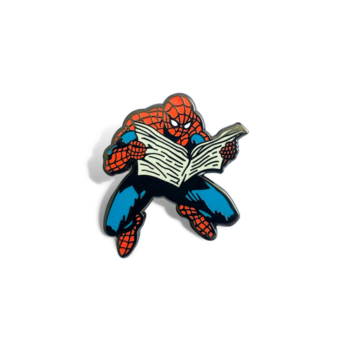 Spidey Reads Enamel Pin