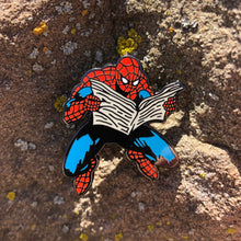 Load image into Gallery viewer, Spidey Reads Enamel Pin