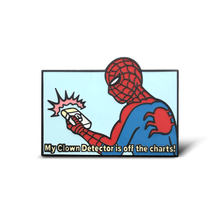 Load image into Gallery viewer, Clown Detector Spidey Enamel Pin